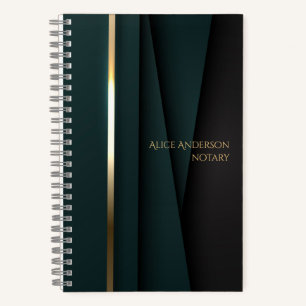 Luxus Grün Gold elegant Notar einfach glamourös Notizbuch