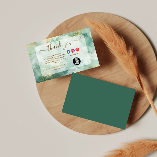 Luxus-Grünmarmor-Geschäft Dankeskarte (Von Creator hochgeladen)