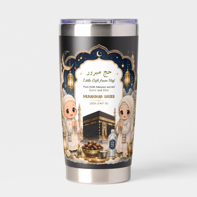 Luxus Hajj Mubarak Chibi Kinder Cartoon Thermobecher (Vorderseite)