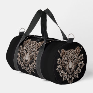 Luxus-Halskette mit schwarzen und goldenen Leopard Duffle Bag