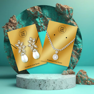 Luxus-Halskette-Ohrhänger-Auslagekarte aus goldmet