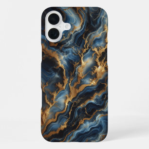 Luxus-Handyhülle aus tiefblauem Marmor - Elegant iPhone 16 Plus Hülle