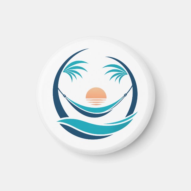Luxus-Hängematten-Sonnenuntergangs-Logo Magnet (Vorne)