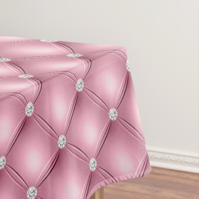 Luxus Hellrosa Diamant-Tufting-Muster Tischdecke (Beispiel)
