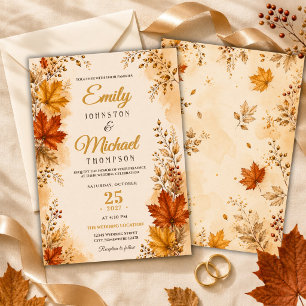 Luxus-Herbstlaub-Hochzeit Einladung