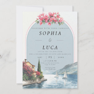 Luxus-Hochzeit am Comer See mit QR-Code Einladung