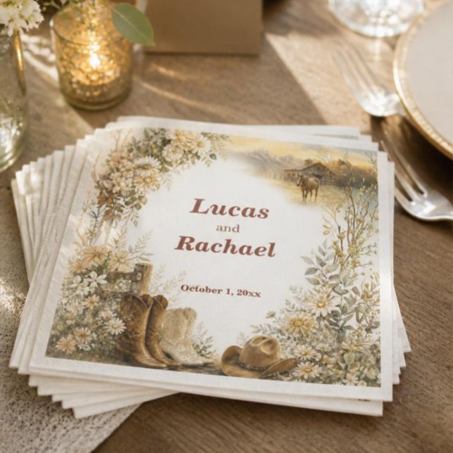 Luxus-Hochzeit auf einer westlichen Ranch  Serviette (Von Creator hochgeladen)