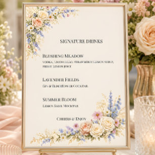 Luxus-Hochzeit auf einer Wildblumenwiese Einladung