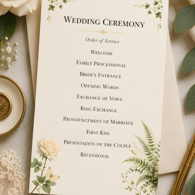 Luxus-Hochzeit im geheimen Garten Programm (Mockups often vary compared to the original artwork so you can see ideas on placement of elements)