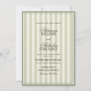 Luxus-Hochzeit im Smaragdgrün gestreift Einladung