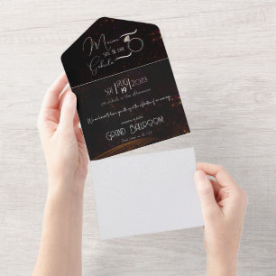 Luxus-Hochzeit im Stil von Gatsby - Save the Date All In One Einladung