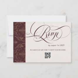 Luxus-Hochzeit in königlichem Burgund RSVP Karte