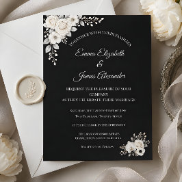 Luxus-Hochzeit in Monochrom Einladung