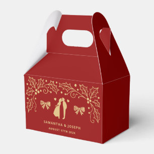 Luxus-Hochzeit in Rot und Antik-Gold Geschenkschachtel