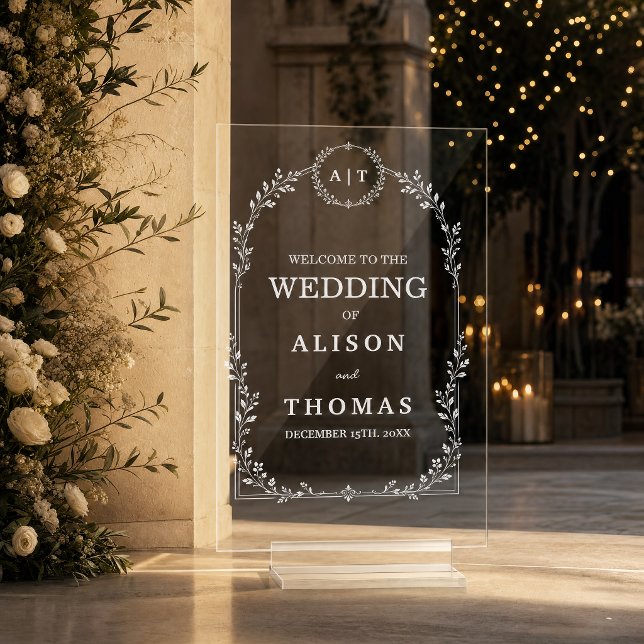 Luxus-Hochzeit mit klarem Acryl-Bogen Acrylschild (Luxury Clear Acrylic Arch Wedding Sign)