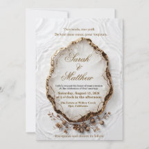 Luxus-Hochzeits-Einladung aus Marmor und Gold im i