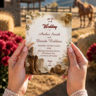 Luxus-Hochzeits-Einladung im Western-Ranch-Stil Einladung