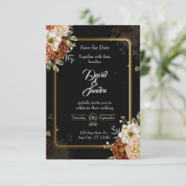 Luxus-Hochzeits-Einladung in Navy und Gold mit Blu RSVP Karte