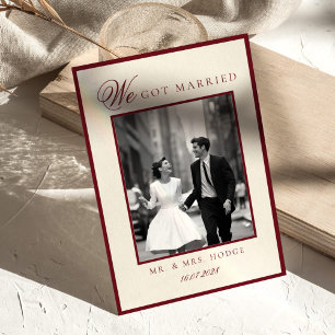 Luxus-Hochzeitsankündigung Schwarz-Weiß-Foto Einladung