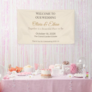 Luxus-Hochzeitsbanner   Elegantes Empfangsschild Banner