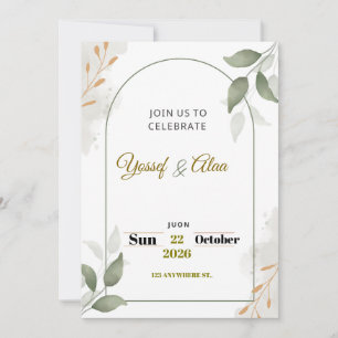 Luxus-Hochzeitseinladung   Goldene Akzente   Moder Feiertagskarte
