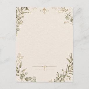 Luxus-Hochzeitseinladung – Minimalistischer Elfenb Feiertagspostkarte