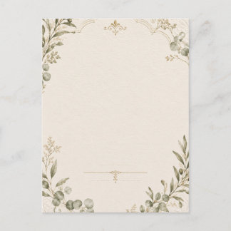 Luxus-Hochzeitseinladung – Minimalistischer Elfenb Feiertagspostkarte