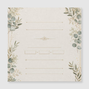 Luxus-Hochzeitseinladung – Minimalistischer Elfenb Magnetkarte