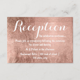 Luxus-Hochzeitsempfang mit falschem Roségoldblatt Begleitkarte