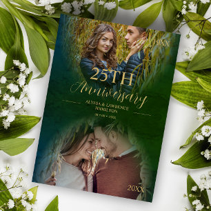 Luxus Hochzeitsjubiläum 2 Fotos Oval Einladung