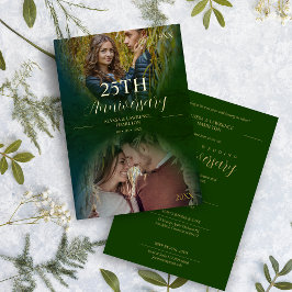 Luxus Hochzeitsjubiläum 2 Fotos Oval Folieneinladung