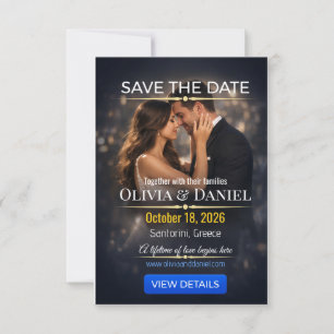 Luxus-Hochzeitskarte mit Foto zur Vorankündigung Save The Date