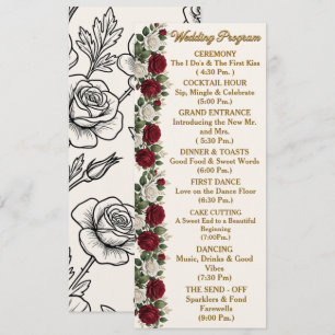 Luxus-Hochzeitsprogramm New York Rose mit Beschrei Programm