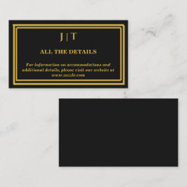 Luxus-Hochzeitsumschlag mit schwarzem und goldenem Begleitkarte