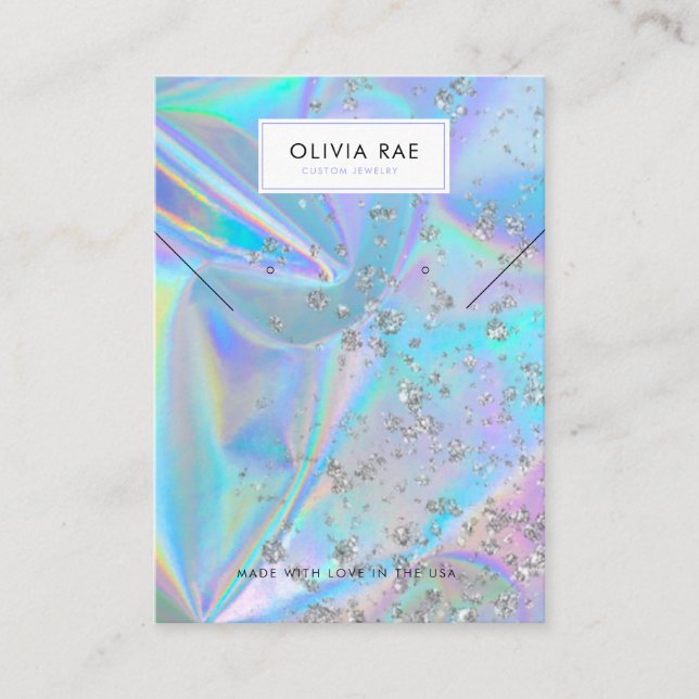 Luxus Holographic Trendy Jewelry Display Card Visitenkarte (Vorderseite)