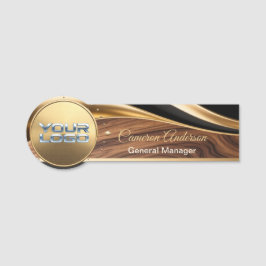 Luxus-Holz-Gold-Dynamik-Sweep-Namensschild Namensschild