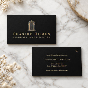 Luxus-Home-Dekor in Schwarz und Gold Visitenkarte