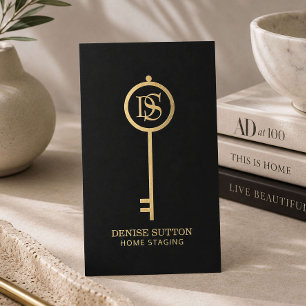Luxus-Home-Staging Schwarz Gold Visitenkarte