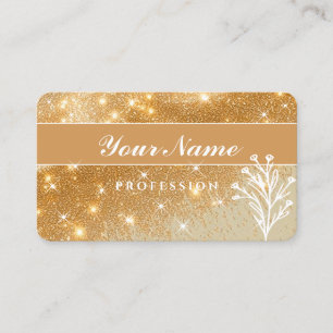 Luxus Honey Gold Golden Glitzer Sparkling Stars Visitenkarte