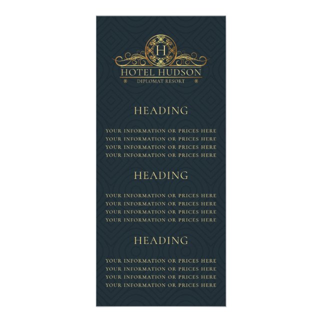 Luxus Hotel Informationen oder Preis Werbekarte (Vorne)