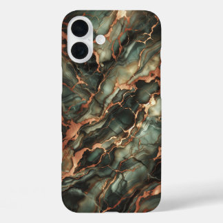 Luxus-Hülle aus tiefem Smaragd-Marmor - Elegant iPhone 16 Plus Hülle