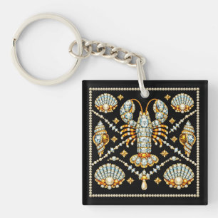 Luxus-Hummer-Juwelenmuster-Diamant-Design Schlüsselanhänger