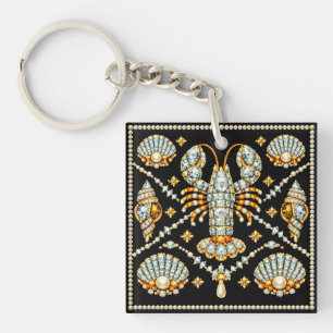 Luxus-Hummer-Juwelenmuster-Diamant-Design Schlüsselanhänger