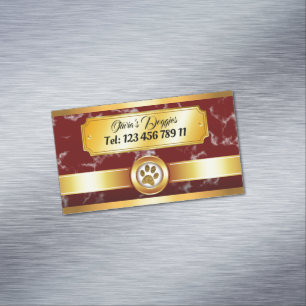 Luxus Hundebetreuer mit Pfotenabdruck Hundesitter Magnetische Visitenkarte