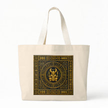 Luxus-Igbo-Ikenga-Indigo- und Gold-Kulturtasche