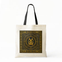 Luxus-Igbo-Ikenga-Indigo- und Gold-Kulturtasche