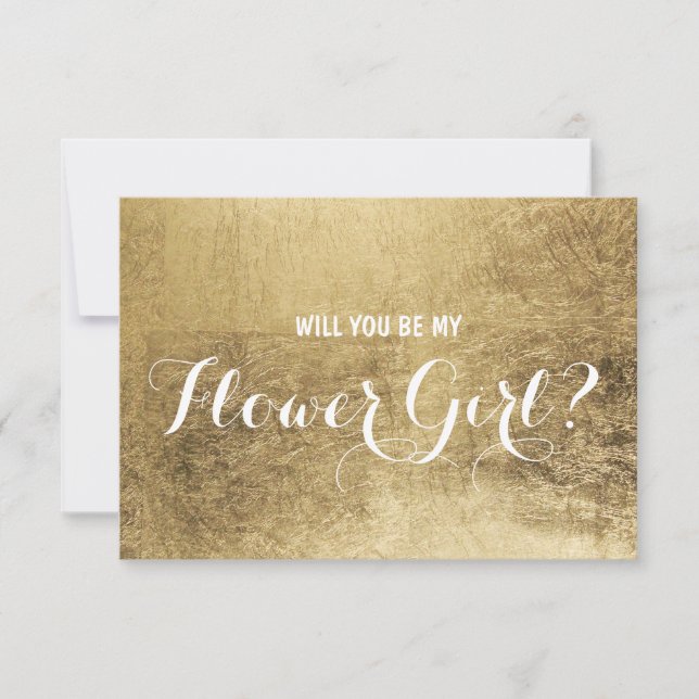 Luxus-Imitate Goldblatt Werden Sie meine Blume Mäd Einladung (Vorderseite)