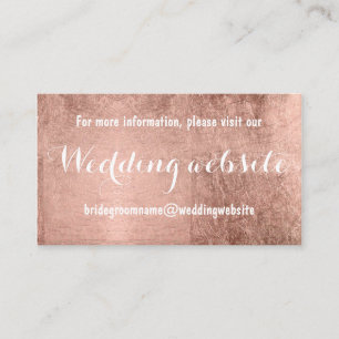 Luxus-Imitats Rose Goldblatt Hochzeitswebsite Begleitkarte