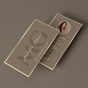 Luxus-Immobilienmakler-Branding Taupe Faux-Gold Visitenkarte