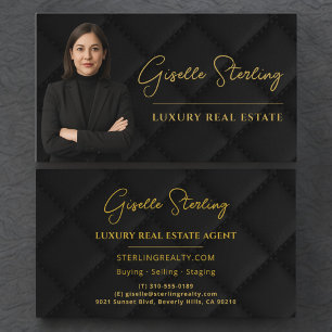 Luxus-Immobilienmakler-Broker Schwarz Gold Visitenkarte